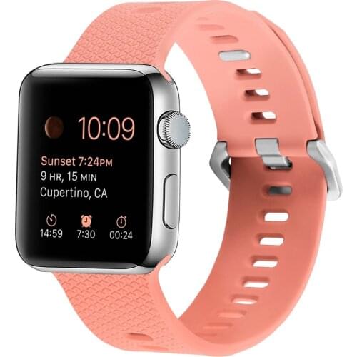 Silicone Strap For Apple Watch band 44mm 40mm 38mm 42mm Rubber belt man correa wristband bracelet iWatch series 3 4 5 se 6 loop