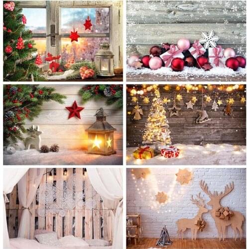 Christmas Tree Decor Lamp Window Bokeh Photo Backdrop Customized Photocall Background for Children Baby Shower Photography Props