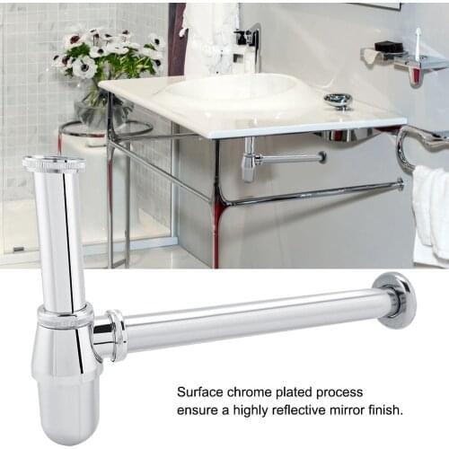 Siphon Drainer Bottle Trap Zinc Alloy Basin Water Drain Pipe Drainage Bathroom Basin Tube Sink Plumbing Tube Round Bottle Trap