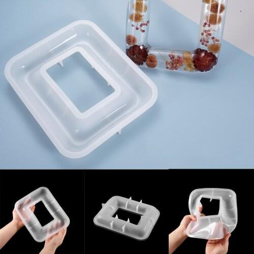 1Pcs Hollow Photo Frame Silicone Mold Rectangular UV Epoxy Resin Mold For DIY Decorative Photo Crafts Production Making Tool