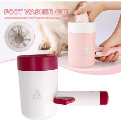 Outdoor Portable Pet Dog Paw Cleaner Cup Soft Silicone Foot Washer Clean Dog Paws One Click Manual Quick Feet Wash Cleaner