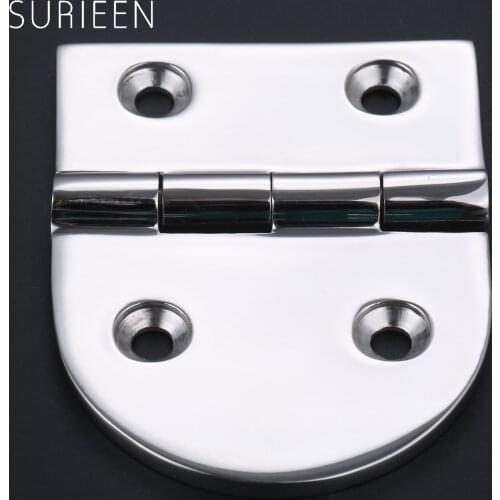SURIEEN 1Pc Marine 316 Stainless Steel Boats Hatch Butt Hinge Door Window Cabin Stamp Strap Hinges Hardware- 4 Holes 80x64x4.5mm
