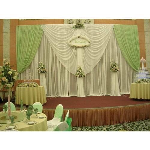 10ft x 20ft Wedding Backdrop Drapes Curtain Wholesale stage decoration Wedding Backdrop With Swag stage party decoration