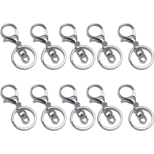 10Pcs Metal Swivel Clasp Key Ring Metal Lobster Claw Clasp Hook Make Your Own Key Ring Lanyard Keyrings Keychain Jewelry