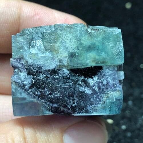 29.4gNatural green purple heart fluorite ore home decoration ring vein healing geology teaching CRYSTAL QUARTZ GEM