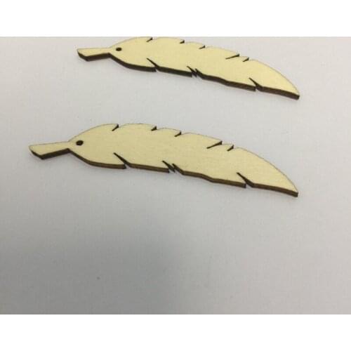 50pcs laser cut wood feather earrings feather jewellery diy wooden earrings