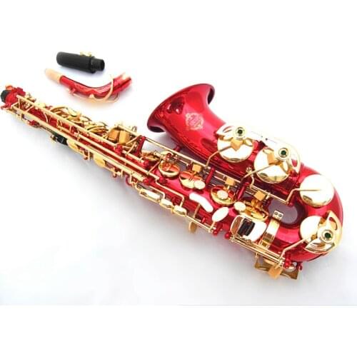 Suzuki Brand Alto Saxophone Real Musical Instrument High Quality Saxophone Brass Body Golden Red Gold Key Sax With Mouthpiece
