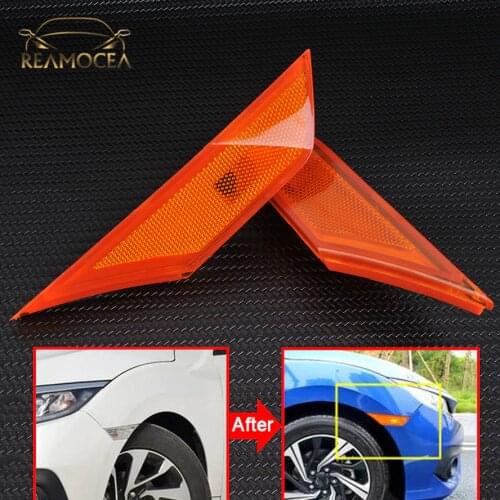 Reamocea 2Pcs Car Side Marker Turn Signal Light Fender Side Leaf Signal Left Right Lamp Fit For Civic 2016 2017