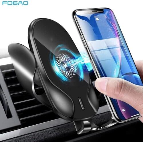 15W Qi Wireless Car Charger For iPhone 11 XS Max X 8 XR 10W Fast Wireless Charging Car Phone Holder For Samsung S10 S20 Note 10