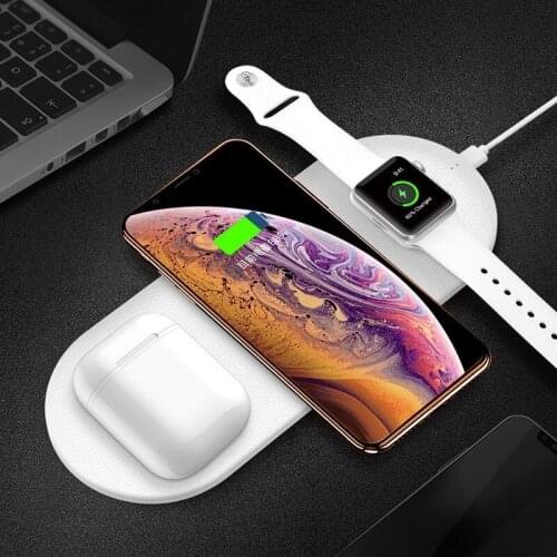 3 in 1 Wirless Charger for iPhone 11 pro note10 s10 plus A50 80 Wireless Charger for Airpods Pro 3 Apple Watch chargeur sans fil