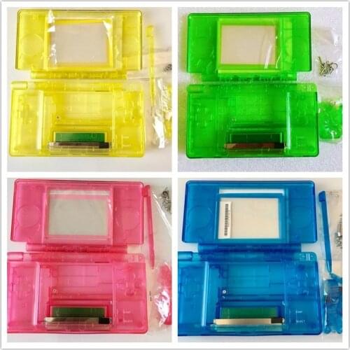 New Full Housing Cover Case Replacement Shell For Nintendo DS Lite DSL Console Case Pink Clear Green Blue Yellow Color Available