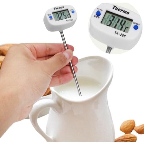 DIYWORK Food Temperature Sensor LCD Display Digital Probe With Button Battery For BBQ Kitchen Tool Cooking Thermometer