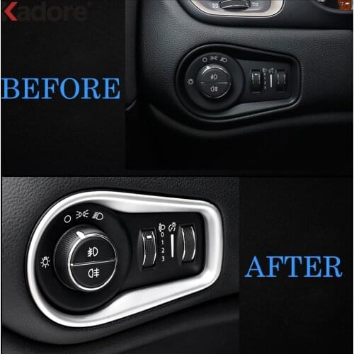 For Jeep Renegade 2014-2019 ABS Headlight Adjust Switch Cover Trim Car Accessories Car Styling
