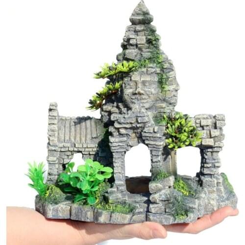 Ancient Buddha Cave Landscaping Accessories For Fish Tank Aquarium Decoration Background