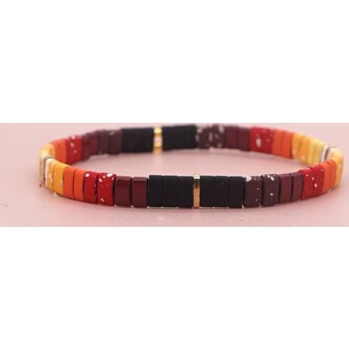 Go2boho Native Ethnic Jewelry Hematite Stone Beaded Bracelets Enamelled Tile Bracelet For Women Tila Beads Pulsera Femme