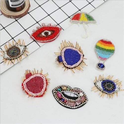 Rhinestone Beaded Patch for Clothing Sewing Beading Applique Clothes Shoes Bags Decoration Patch