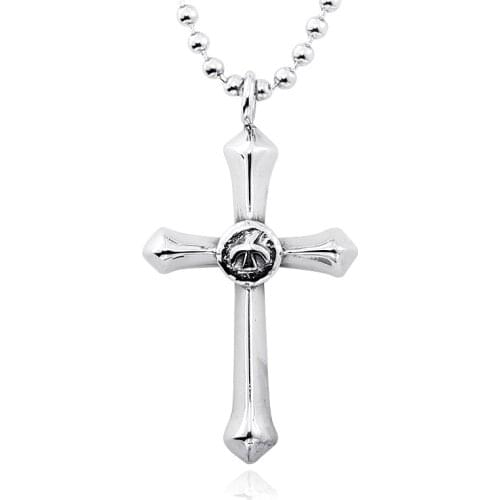 Stainless Steel Unique eagle Design Mens Cool man Cross Necklace Pendant chain