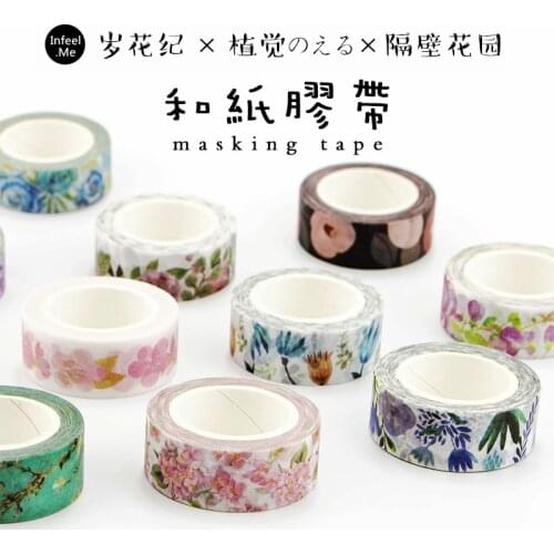 Cute Kawaii Plants Flowers Japanese Masking Washi Tape Decorative Adhesive Tape Decora Diy Scrapbooking Sticker Label Stationery