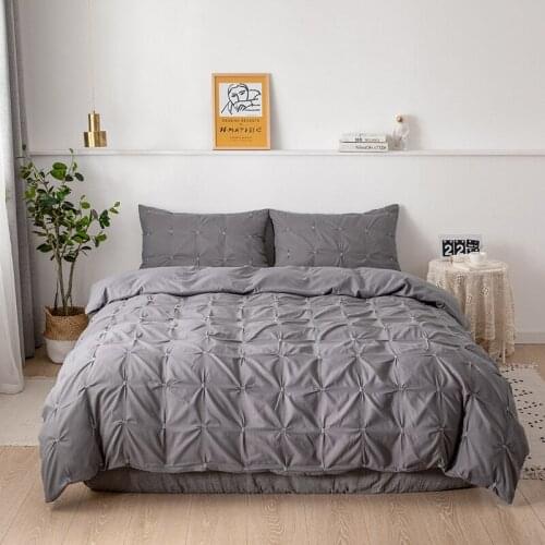 Bedding Set Square Plain Color Solid Color Pillowcase with Quilt Cover High Quality