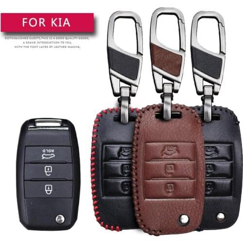 Leather Car Key Case Cover For Kia Rio K2 K3 K5 Bongo Sorento Soul Sportage Protection Key Shell Skin Bag Only case