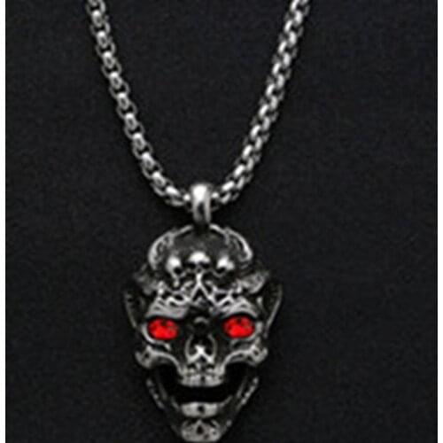 Personality Retro Exaggeration Skull Pendants Domineering Men Silver Color Necklace Hip Hop Men Motorcycle Party Jewelry Gifts