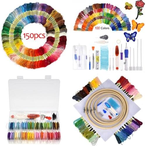 Magic Embroidery Pen Punch Needle Kit Craft Embroidery Threads Cross Stitch Embroidery Hoop DIY Knitting Sewing Accessory Tools