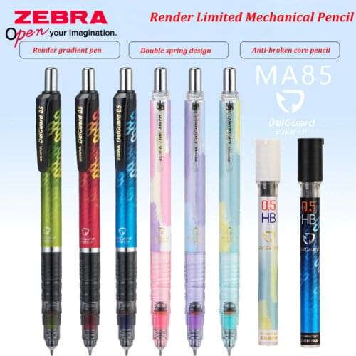 Limited Japanese ZEBRA Mechanical Pencil MA85 Dazzling Gradient Color Anti-Breaking Lead Dtudent Activity Lead 0.5mm