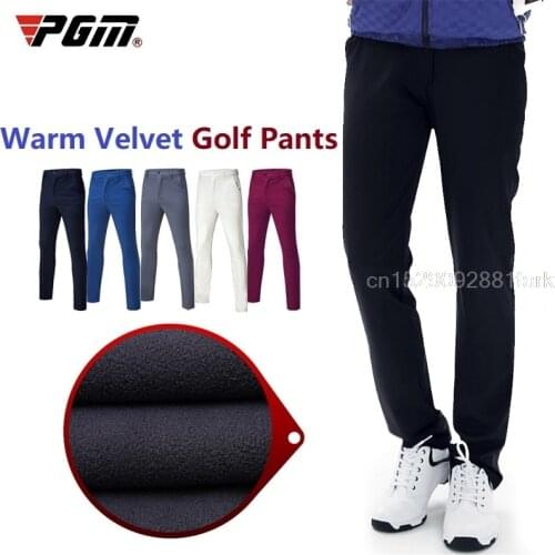 Men Golf Pants Winter Waterproof Thick Warm Long Pants Plus Velvet Tennis Golf Wear Warm Golf Ball Pants For Men Rain Snow Proof