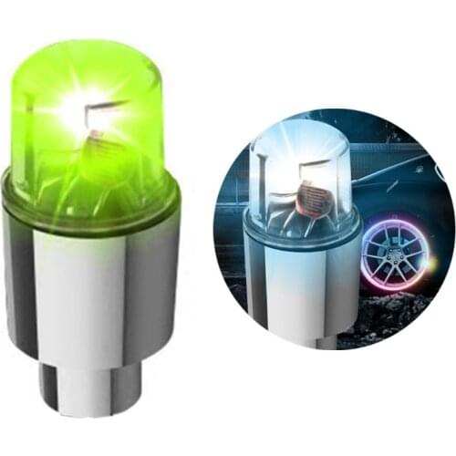 N84F 2Pcs Waterproof Bike LED Tire Valve Stem Neon Light Bicycle Car Auto Accessories