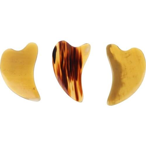 Natural Ox Horn Gua Sha Board Gouache Scraper Face Massager Facial Lift Neck Body Scraping Massage Physical Therapy Beauty Tools