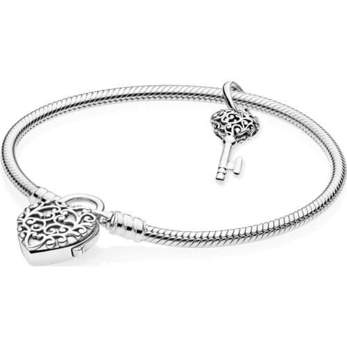 NEW 100% 925 Sterling Silver Trend Personality Romance Celebration Anniversary Collection Love Bracelet Set RAU0511