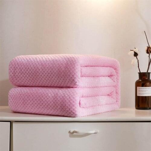 Solid Color Flannel Throw Blanket Plush Bed Chaise Longue Covers Warm Coral Fleece Bedspread Tapestry Home Decor