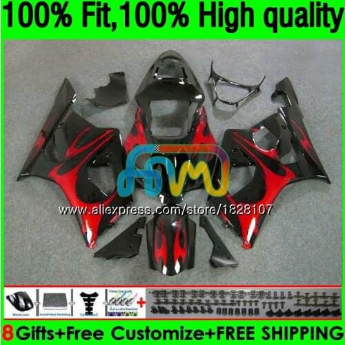 OEM For SUZUKI GSXR-1000 Red flames GSXR1000 03 04 41BS.81 1000CC GSX-R1000 GSX R1000 03 04 K3 GSXR 1000 CC 2003 2004 Fairing