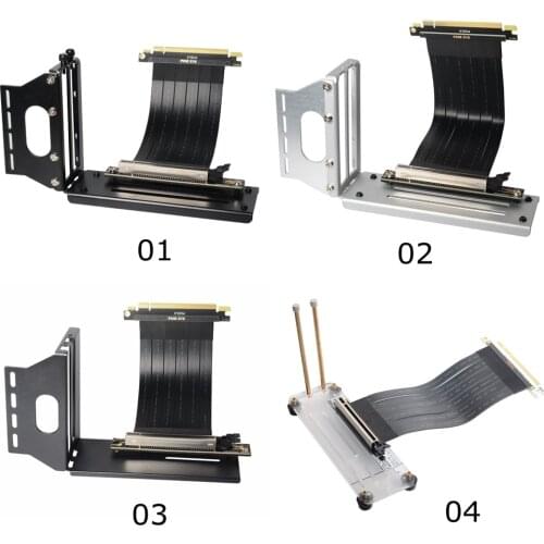 PCI- E 3.0 16X Graphics Card Vertical Kickstand/base ATX Case Flexible Connector Cable Riser Card Extension Port Adapter for GPU