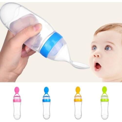 Newborn Baby Food Supplement Feeder Tools Food Spoon for Feeding Things for Baby Milk Feeder Safe Silicone Training Spoon
