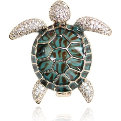 Multicolor Zicon Pin For Womens Cute Little Turtle Brooch Jewelry Office Clothes Scarf Buckle Garment Accessories Brooches Gift