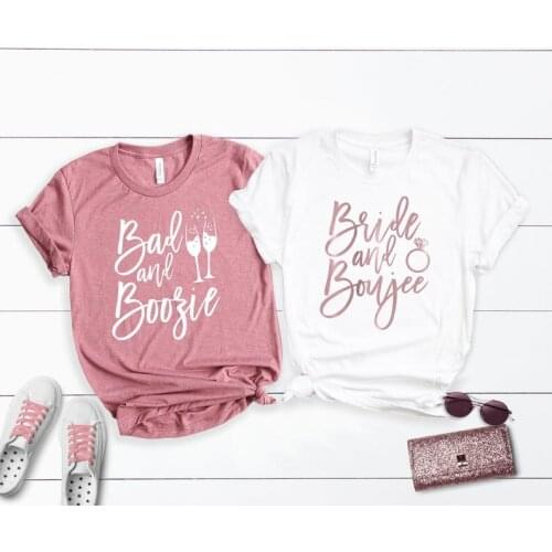 Bachelorette Party Shirts, Funny Bad And Boozie Shirts, Bride And Boujee Shirt, Bridal Party Tank, Bridesmaid Shirt