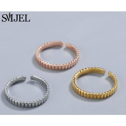 SMJEL Simple Thread Geometric Rings for Women Slim Stacking Beaded Rings Wedding Band Eternity Finger Ring Jewelry Girl Gift