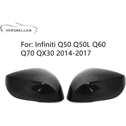Q50 Honeycomb Mirror Caps Real Carbon Fiber Mirror Covers for Infiniti Q50 Q50L Q60 Q70 QX30 2014 2015 2016 2017 1:1 Replacement