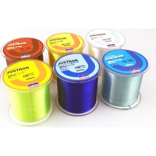 JUSTRON 500m Super Strong Fishing Line Japan Monofilament Nylon PE Braided Fishing Wire Carp Fishing Line Tool 2-35LB 0.4-8.0mm