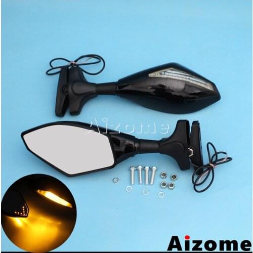 Motorcycle LED Turn Signals Mirrors Side Mirrors For Triumph TT600 00-2003 Trophy 1200 1991-2004 Daytona 675 2009-2011 600 650