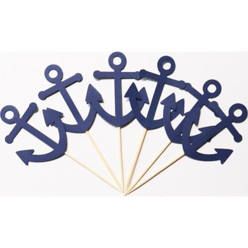 Anchor Cupcake Toppers- Nautical Theme Decor, Birthday Parties, Baby Bridal Showers, Nautical Engagement