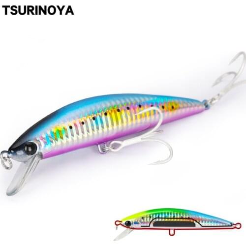 TSURINOYA Sinking Minnow Bait 12cm40g 1# Treble Hook Wobbler Hard Fishing Lure Isca Artificial Pesca Leurre Peche Slatwater Bait
