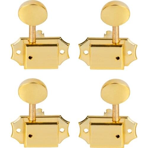 Nickel-plated Ukulele 2L2R Tuning Pegs Mechanical Tuners Golden Set of 4