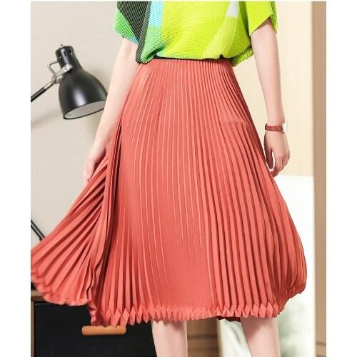 HOT SELLING pleated skirt female new wave point visual sense beautiful high waist skirt IN STOCK