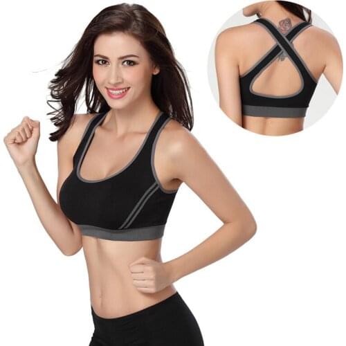 Women Yoga Padded Sport Shirt Women Shockproof Sports Bras Breathable Athletic Fitness Running Vest Tops Gym Shirt