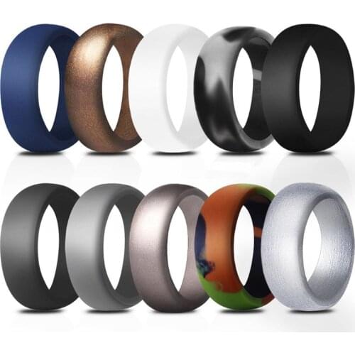 10 Pcs Color Wide Swivel Round Rings Stackable Silicone Soft Outdoor Sports U2JB