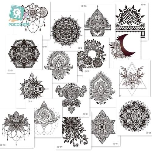 10 PCS Wholesale Waterproof Temporary Tattoo Sticker Indian Arabic Flower Fake Tatto Hand Arm Foot Back Tato Body Art for Women