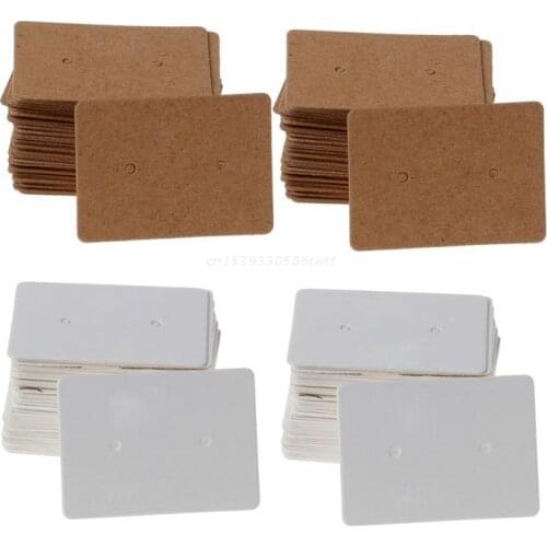 100Pcs/Set Kraft Paper Cards Earrings Ear Studs Display Jewelry Packaging Cards Dropship