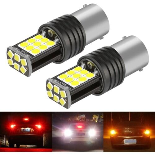 2PCS New 1156 P21W 7506 BA15S R5W R10W Super Bright LED Car Tail Brake Bulb Turn Signals Auto Reverse Lamp Daytime Running Light
